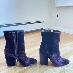 Kendall & Kylie Purple Velvet Block Heel Booties Size 9 Brooke3